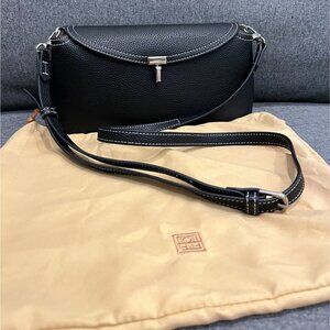 T-Lock Crossbody Bag in Black Pebbled Leather
